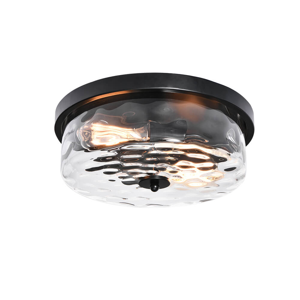 Caelix Minimalist Glass Flush Mount Ceiling Light - Lamp Copper