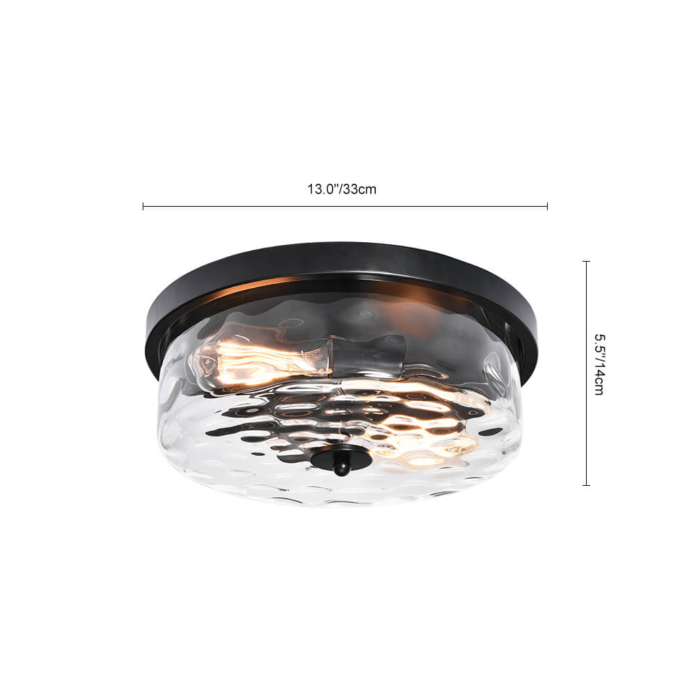 Caelix Minimalist Glass Flush Mount Ceiling Light - Lamp Copper