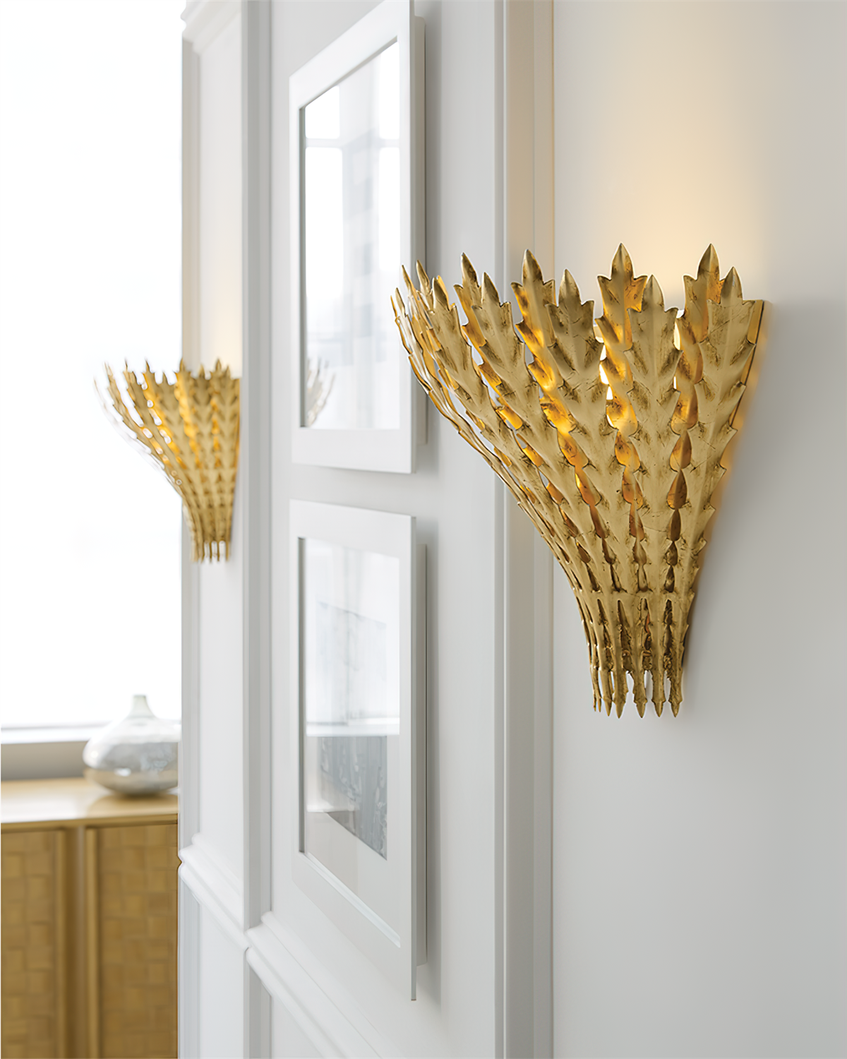 Wall Light Handmade Leaf Motif Metal Body Elegant Sconce - Lamp Copper