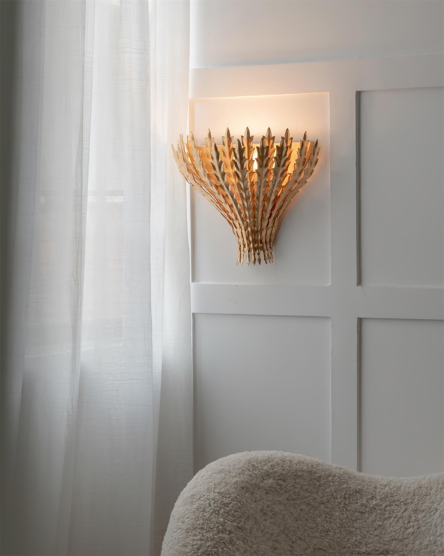 Wall Light Handmade Leaf Motif Metal Body Elegant Sconce - Lamp Copper