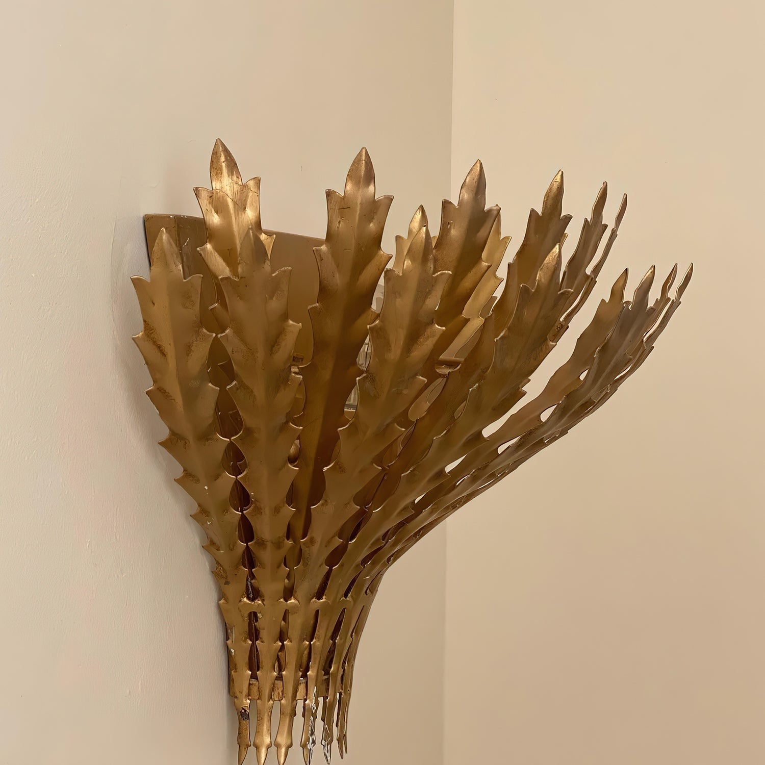 Wall Light Handmade Leaf Motif Metal Body Elegant Sconce - Lamp Copper