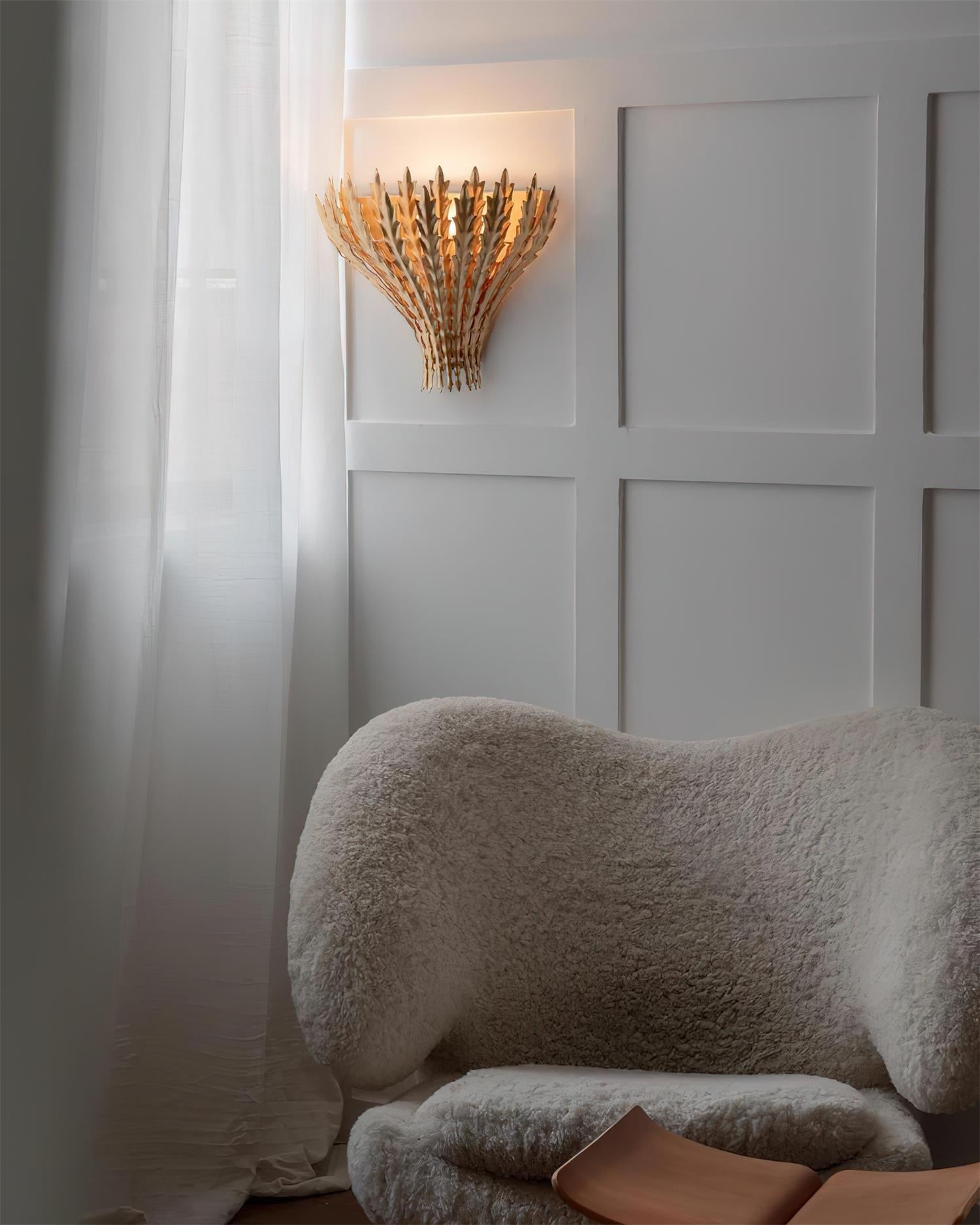 Wall Light Handmade Leaf Motif Metal Body Elegant Sconce - Lamp Copper