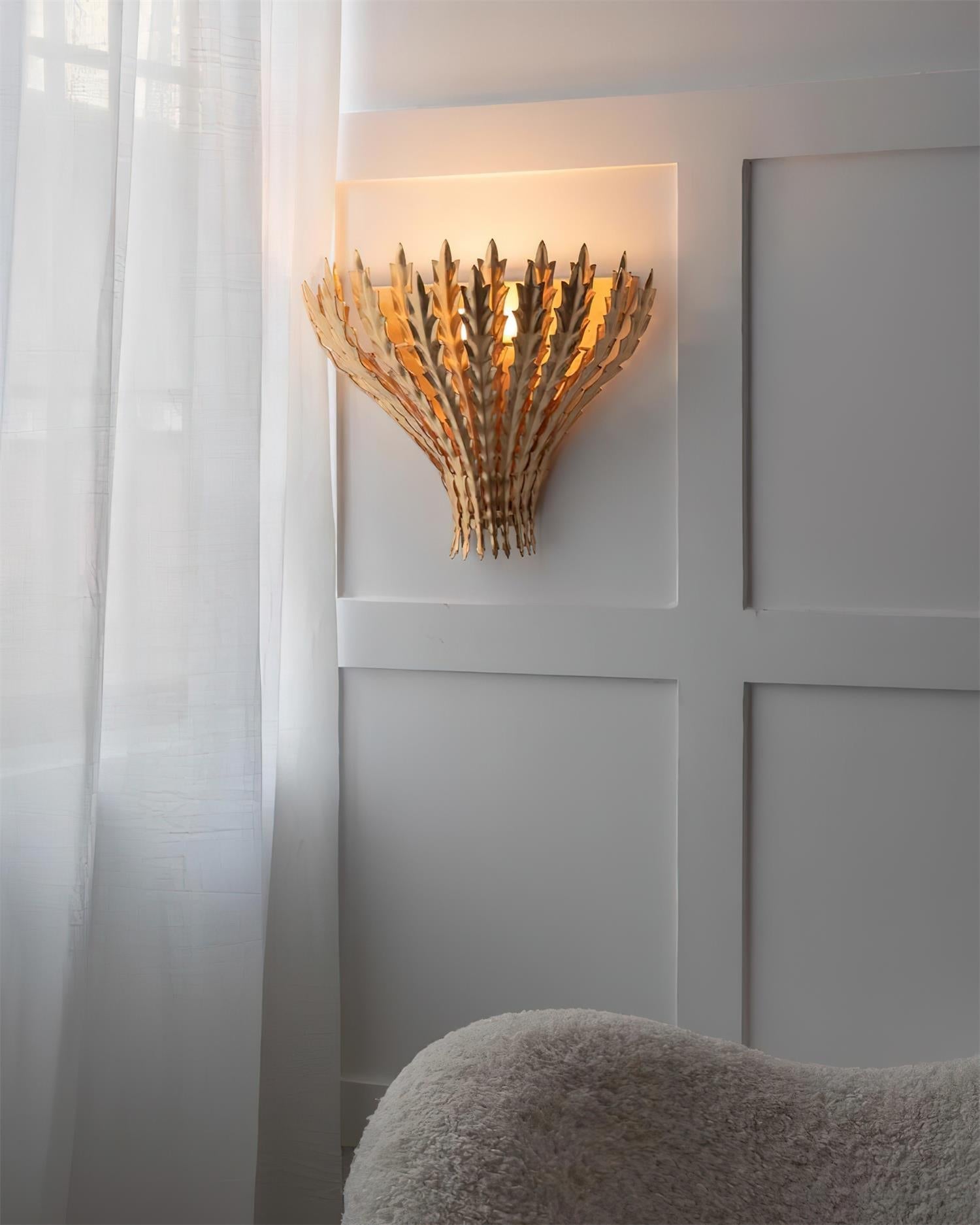 Wall Light Handmade Leaf Motif Metal Body Elegant Sconce - Lamp Copper