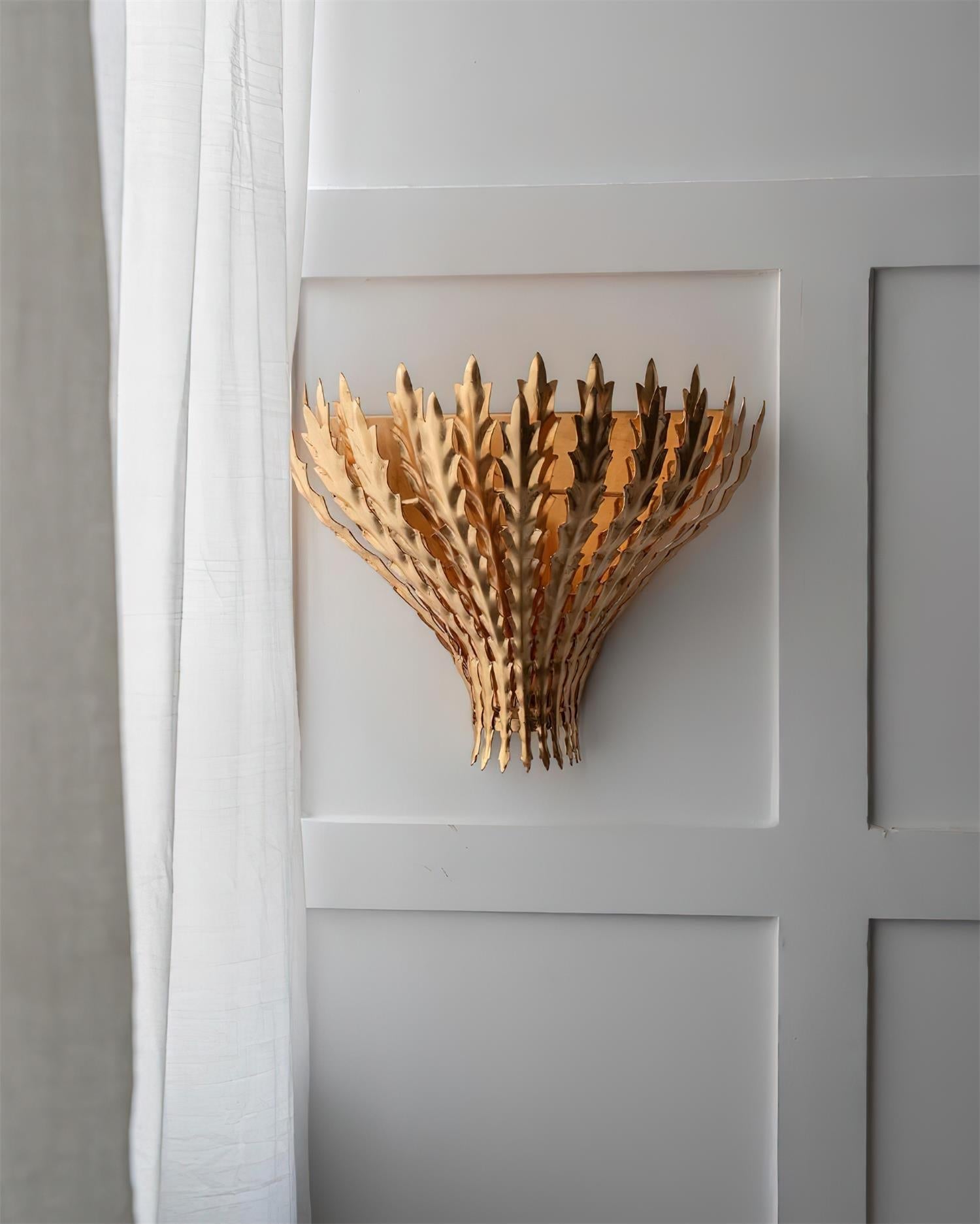 Wall Light Handmade Leaf Motif Metal Body Elegant Sconce - Lamp Copper