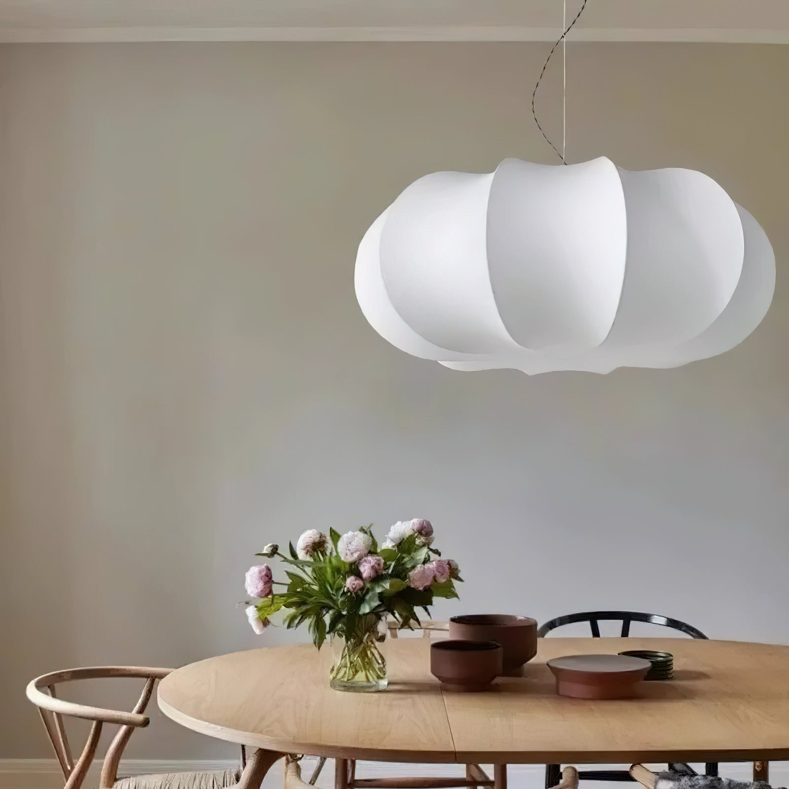 Kiyo Pumpkin Pendant Light Silk - Lamp Copper
