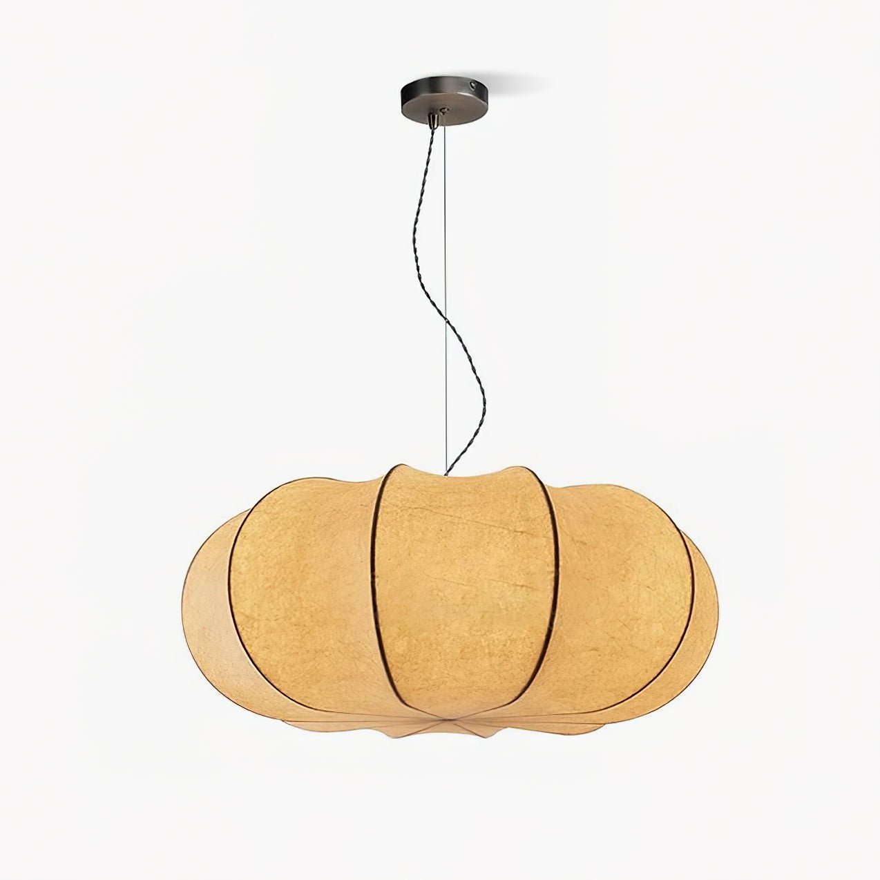 Kiyo Pumpkin Pendant Light Silk - Lamp Copper