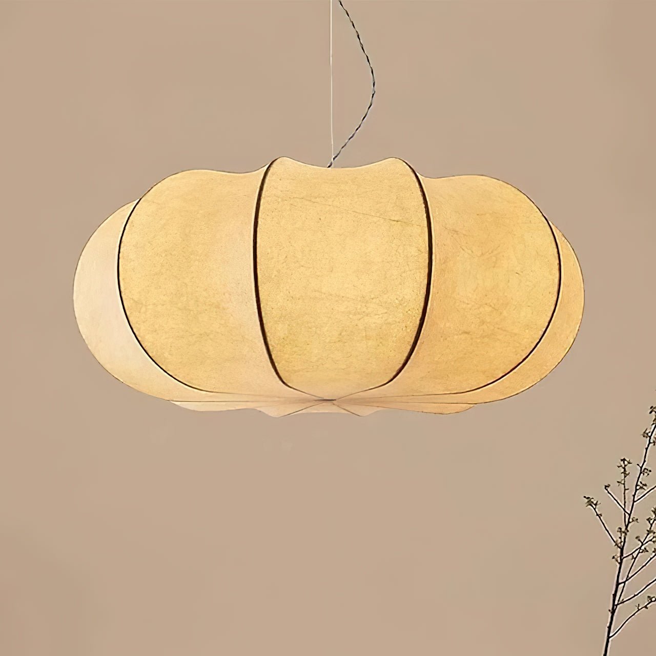 Kiyo Pumpkin Pendant Light Silk - Lamp Copper