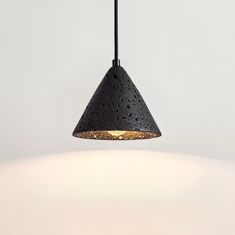 Vaelior Dome Shade Travertine Pendant Light - Lamp Copper