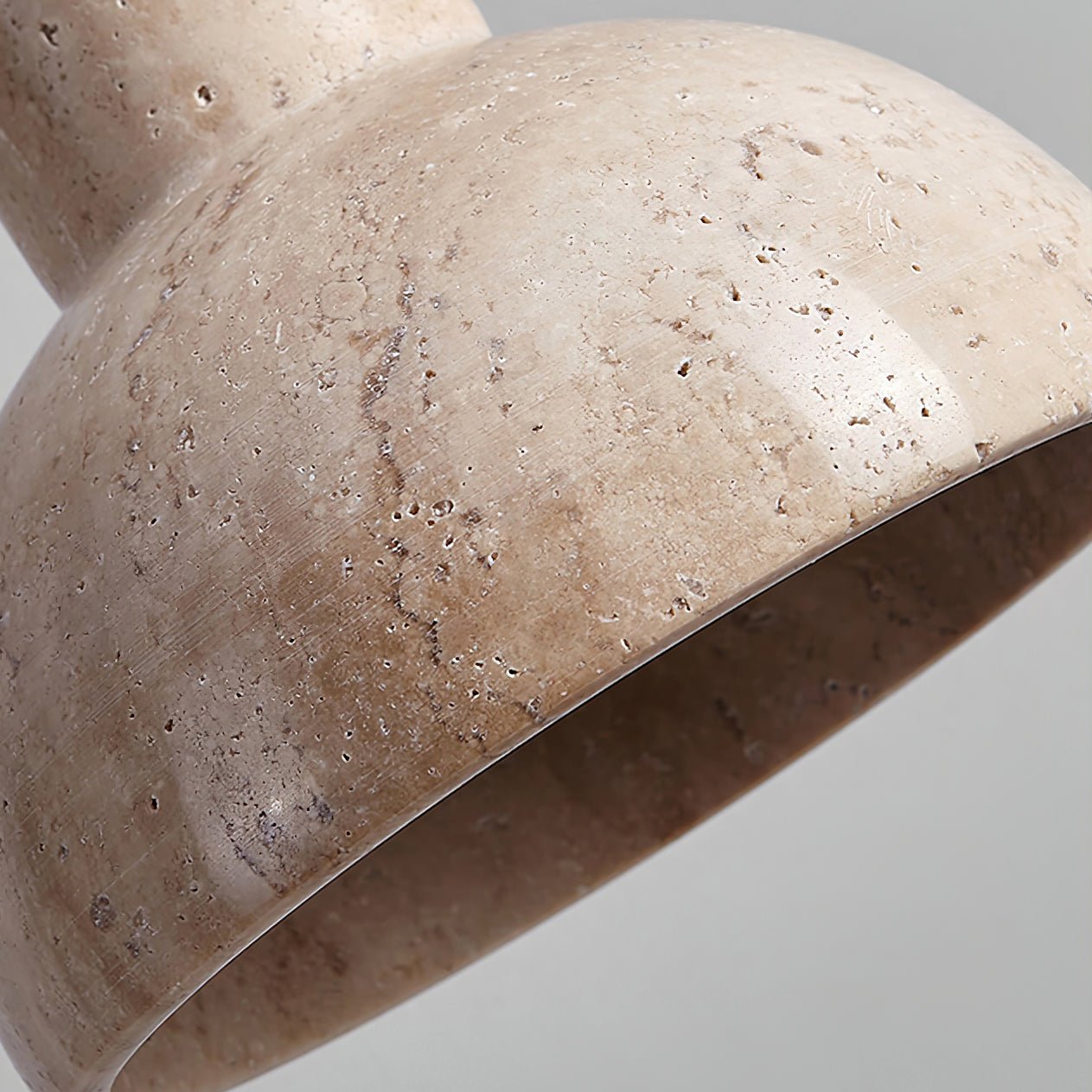 Vaelior Dome Shade Travertine Pendant Light - Lamp Copper