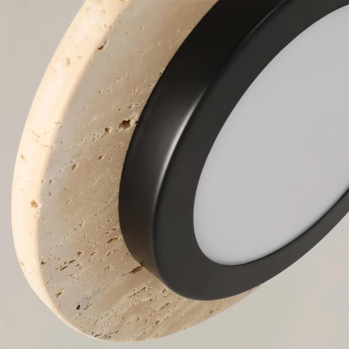 Solaro Travertine LED Pendant Light - Lamp Copper