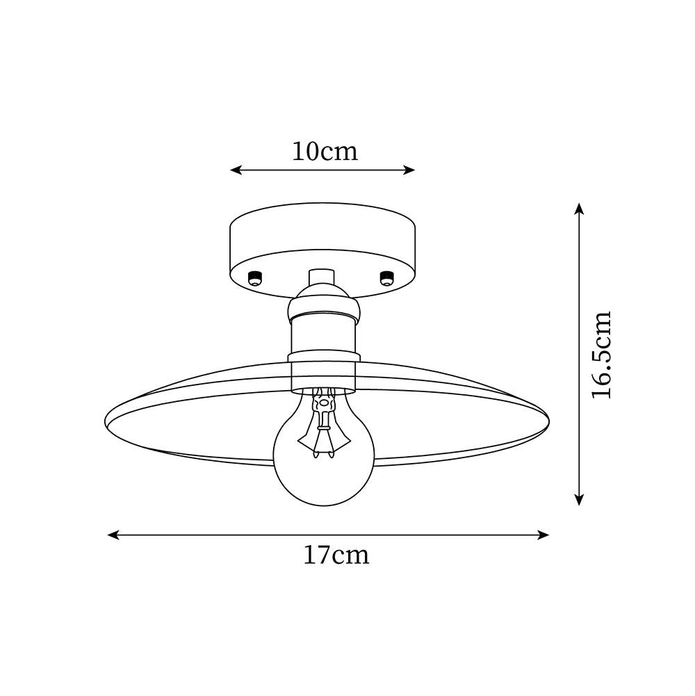 Ceiling Light Amber Swirl Glass - Lamp Copper