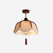 Givola Vintage Fabric Semi Flush Mount Ceiling Light - Lamp Copper