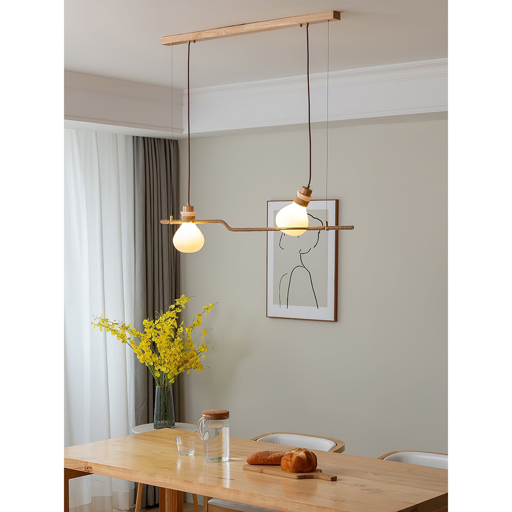 Votheor Modern Minimalist Unique Rope Glass Pendant Lamp - Lamp Copper