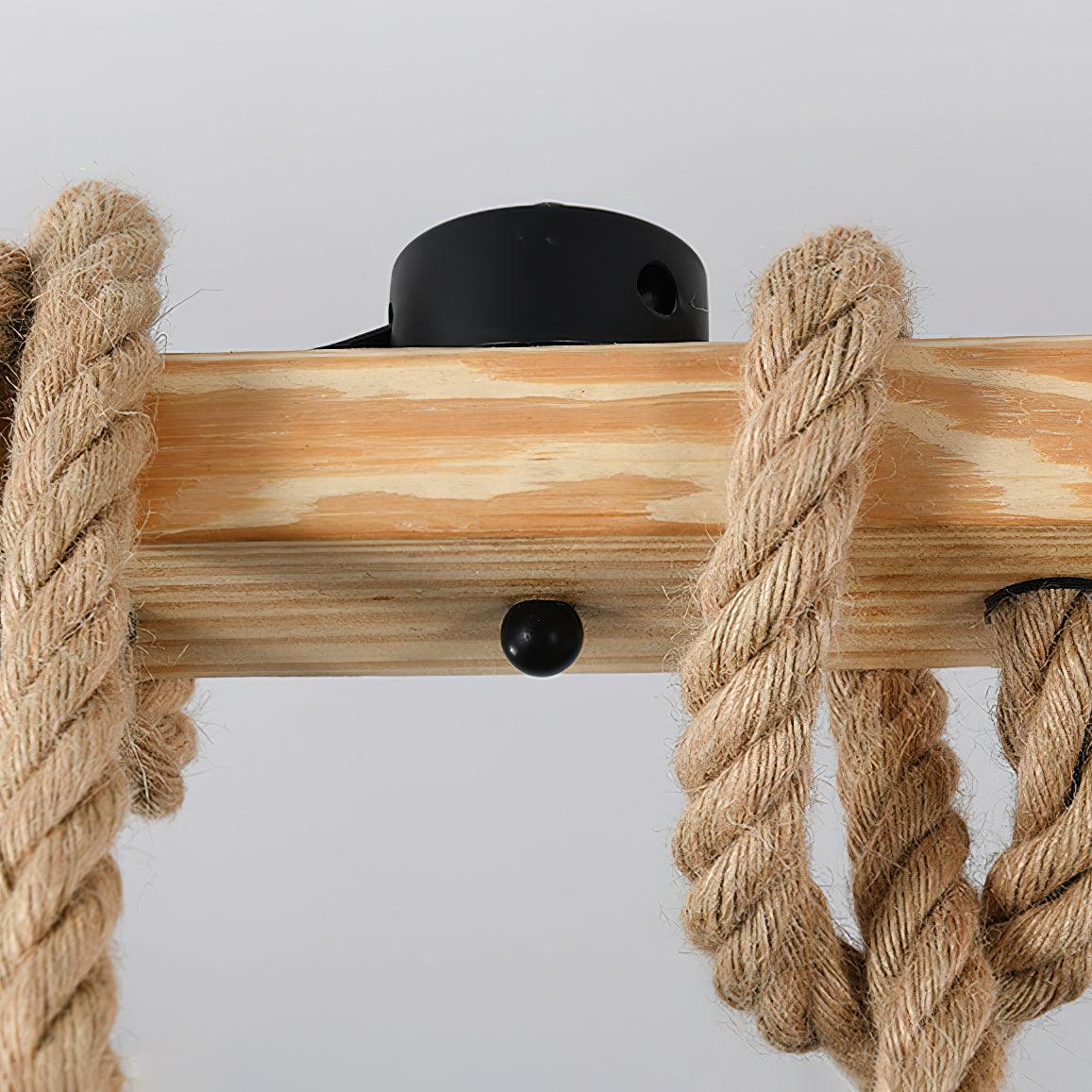 Quoro Hemp Rope Industrial Grenade Chandelier - Lamp Copper