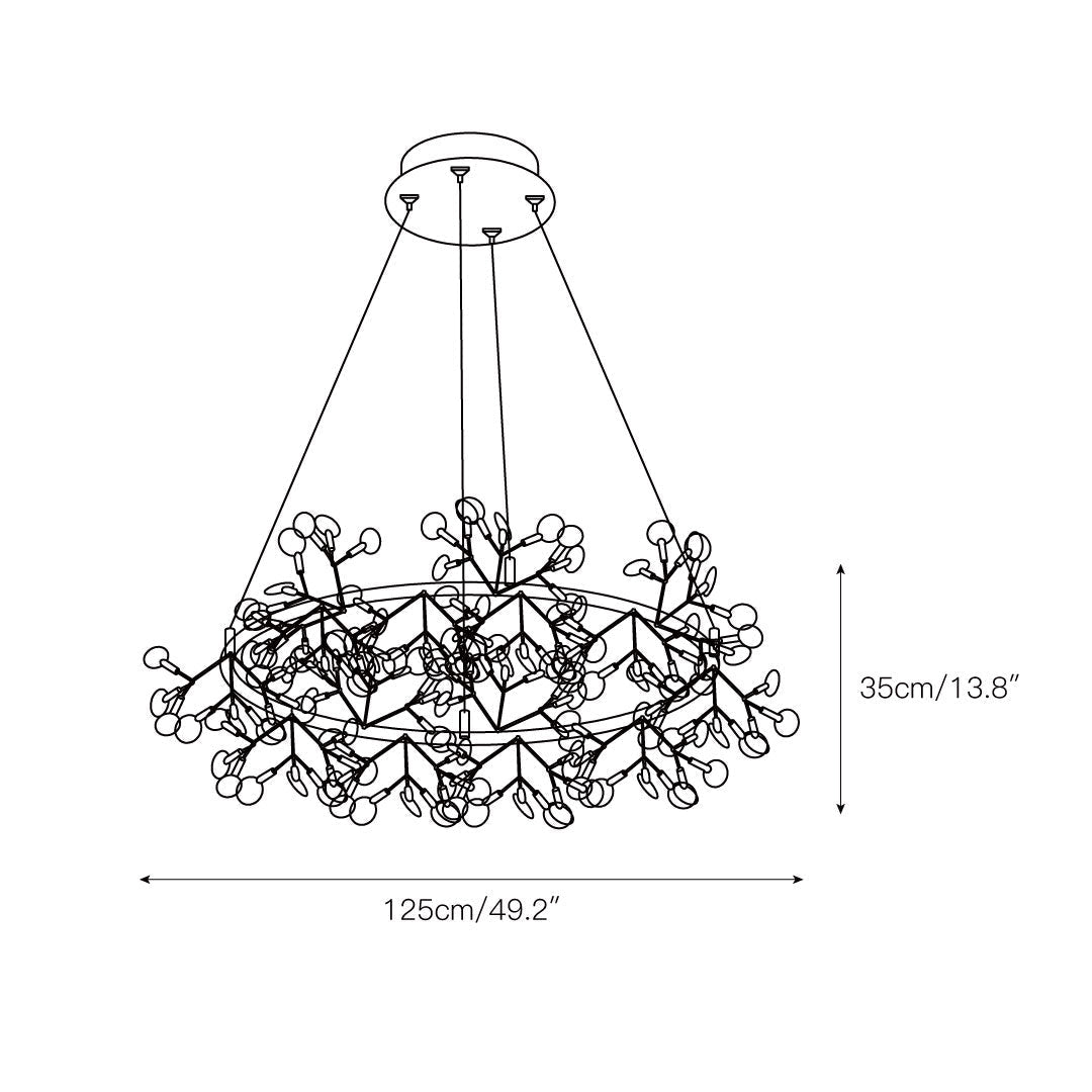 Arthearae Postmodern Luxury Round Metal Acrylic Chandelier - Lamp Copper