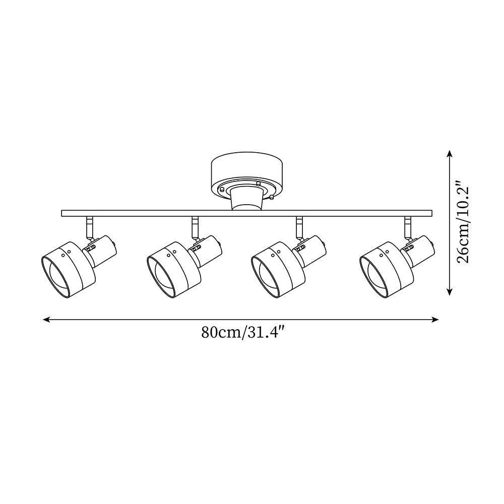 Daven Adjustable 4-Light Track Spotlight - Lamp Copper