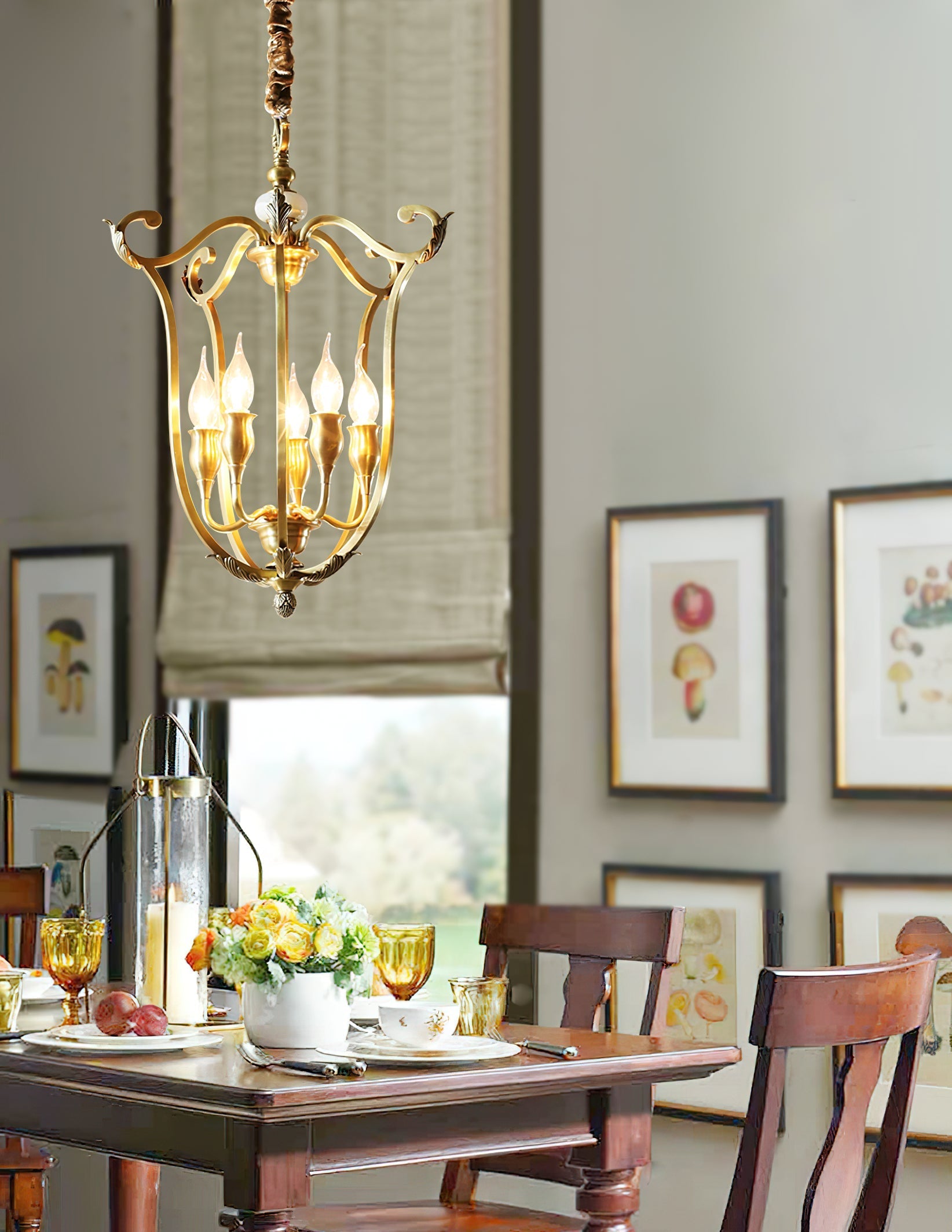 Caloren Individual Creativity Brass Metal Pendant Light - Lamp Copper