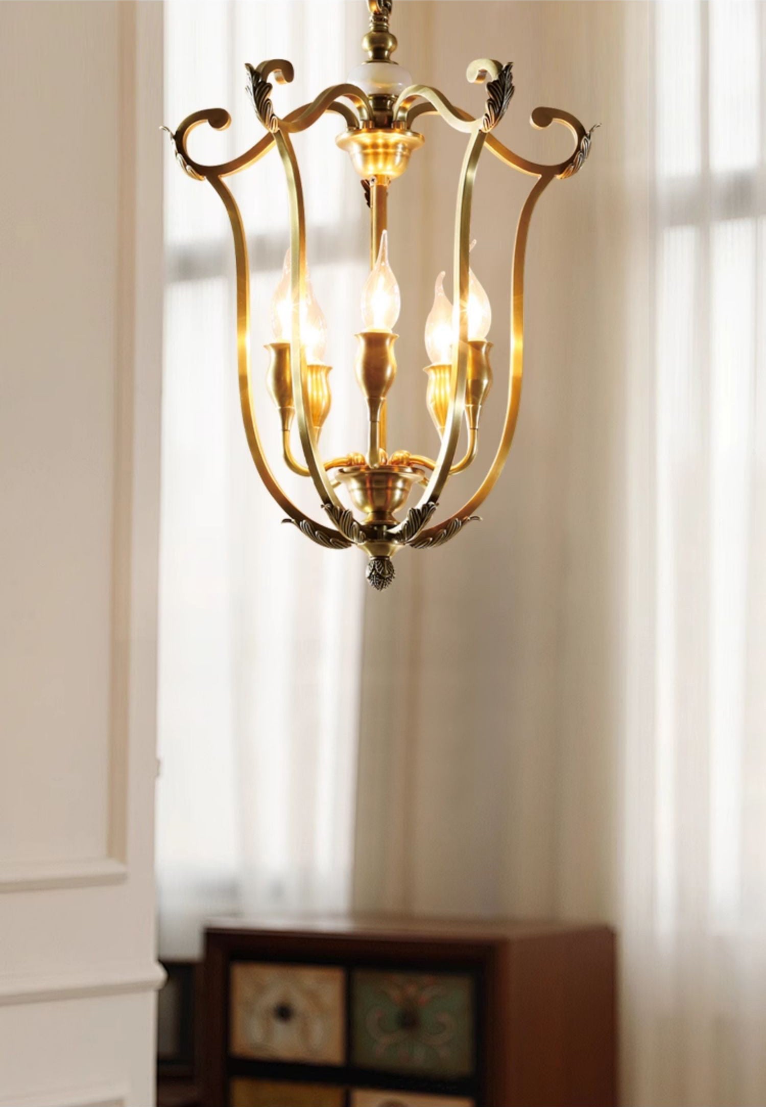 Caloren Individual Creativity Brass Metal Pendant Light - Lamp Copper