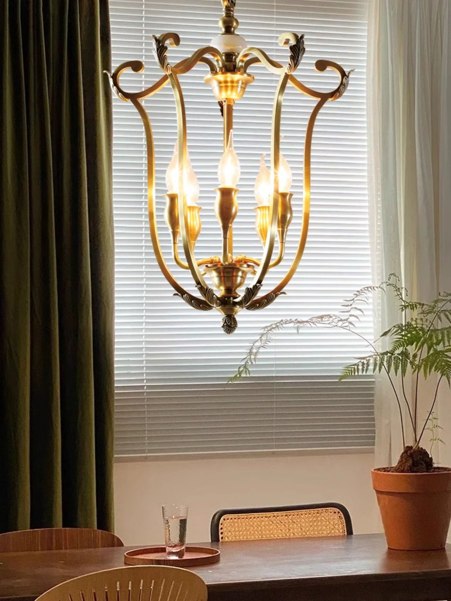 Caloren Individual Creativity Brass Metal Pendant Light - Lamp Copper