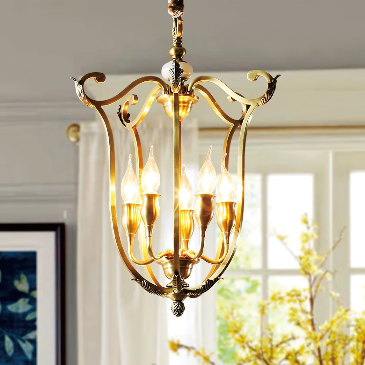 Caloren Individual Creativity Brass Metal Pendant Light - Lamp Copper