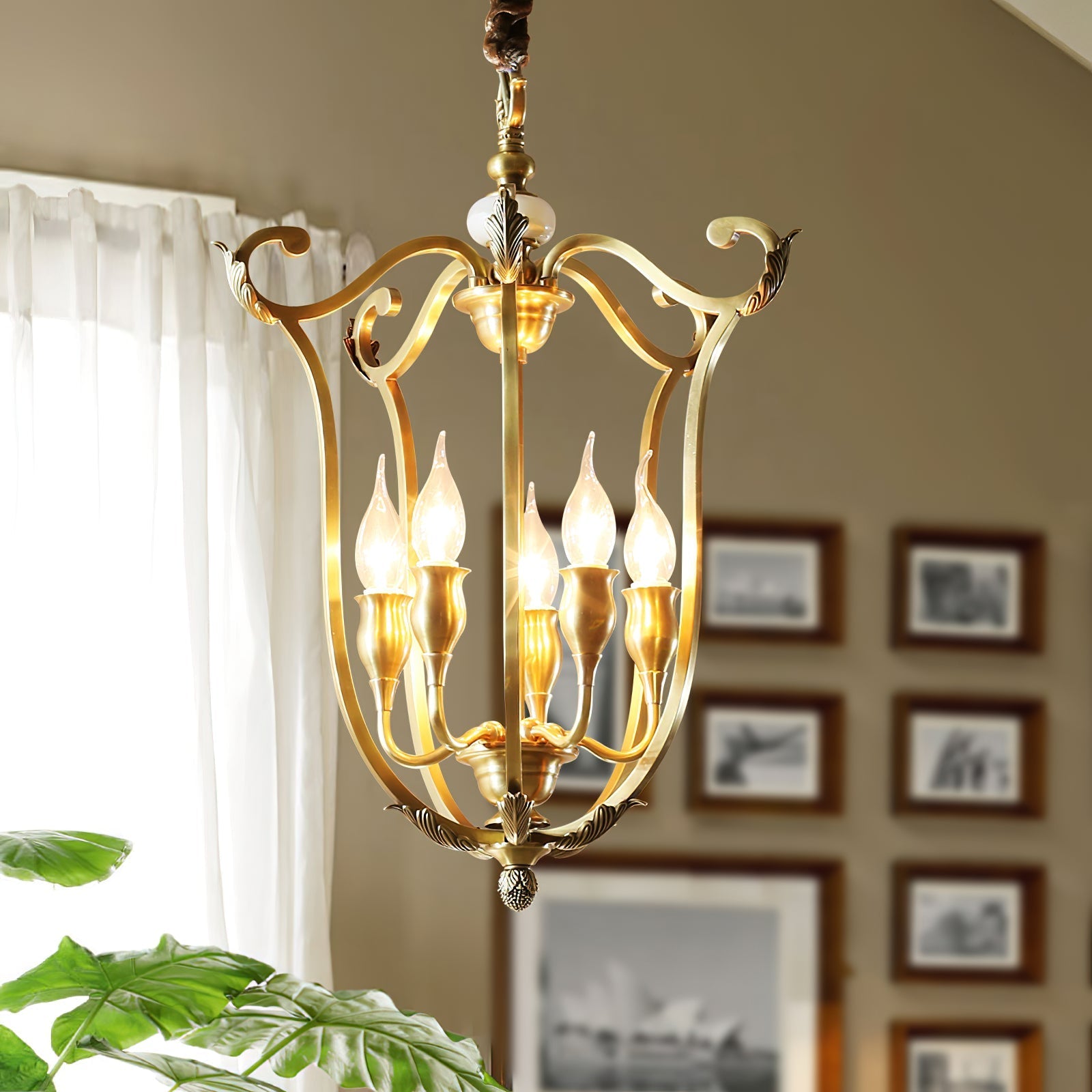 Caloren Individual Creativity Brass Metal Pendant Light - Lamp Copper