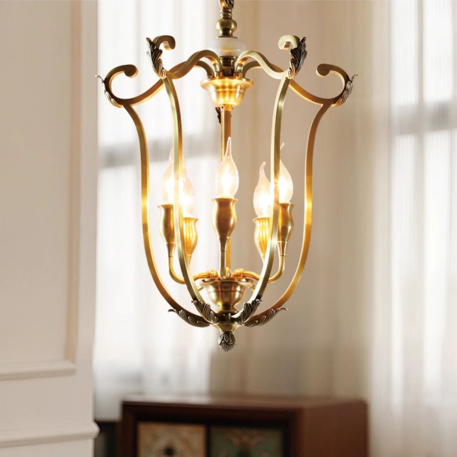 Caloren Individual Creativity Brass Metal Pendant Light - Lamp Copper