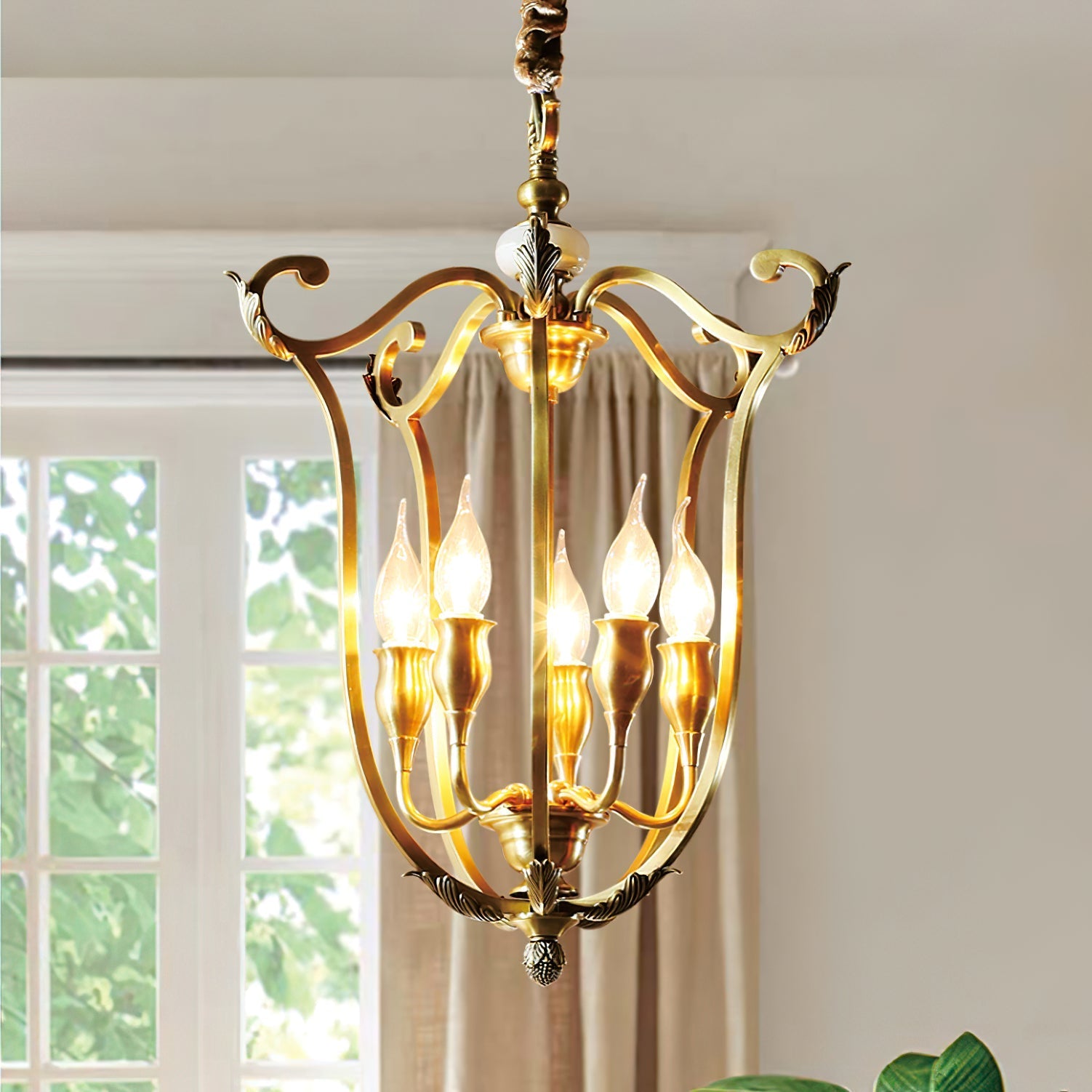 Caloren Individual Creativity Brass Metal Pendant Light - Lamp Copper