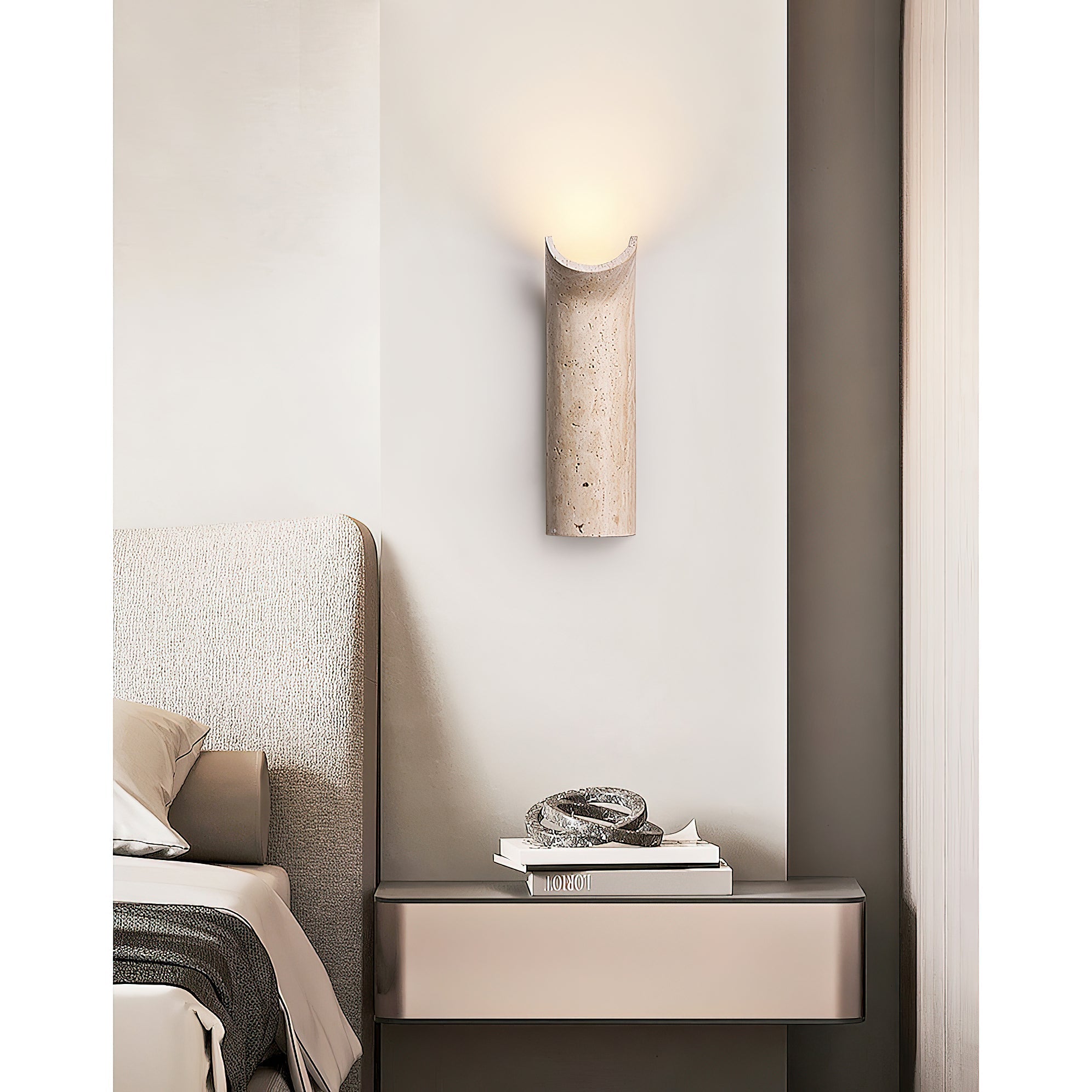 Cusolion Modern Minimalist Travertine Wall Lamp - Lamp Copper