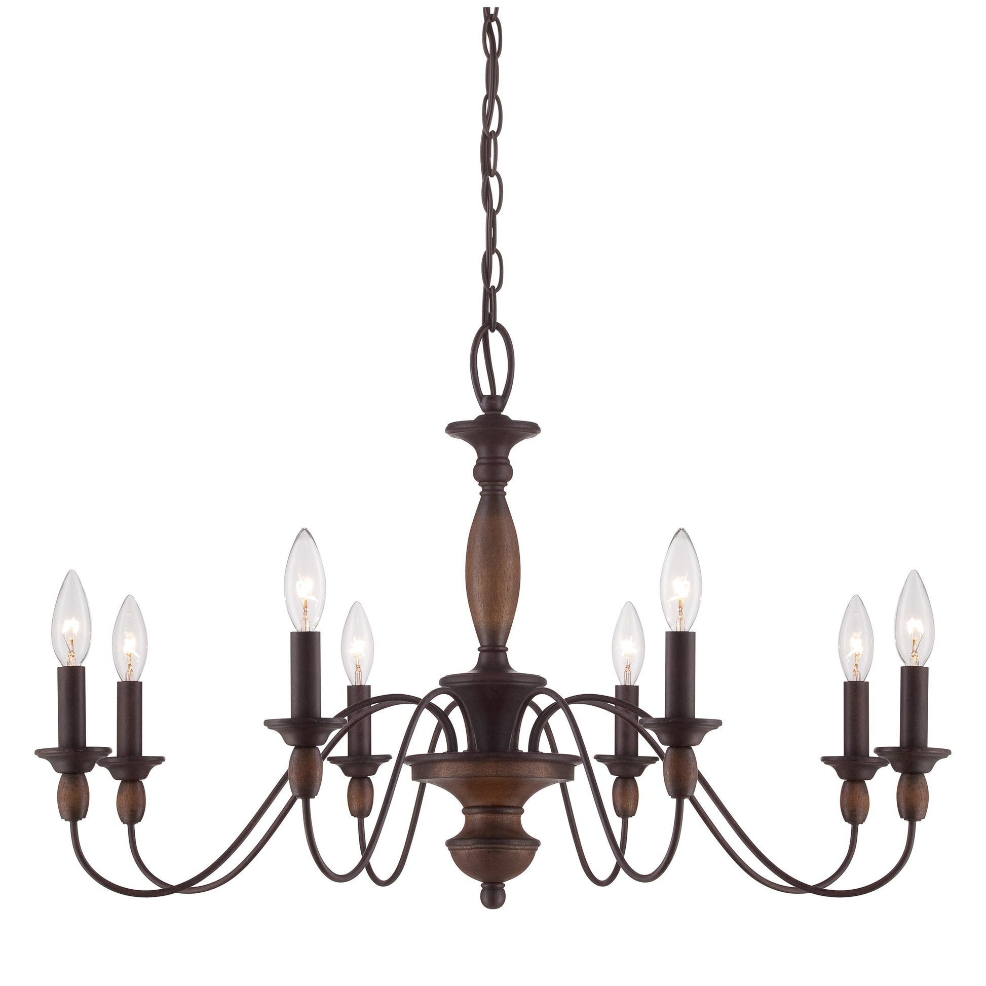 Cutheus Vintage Industrial Wooden Metal Chandelier - Lamp Copper