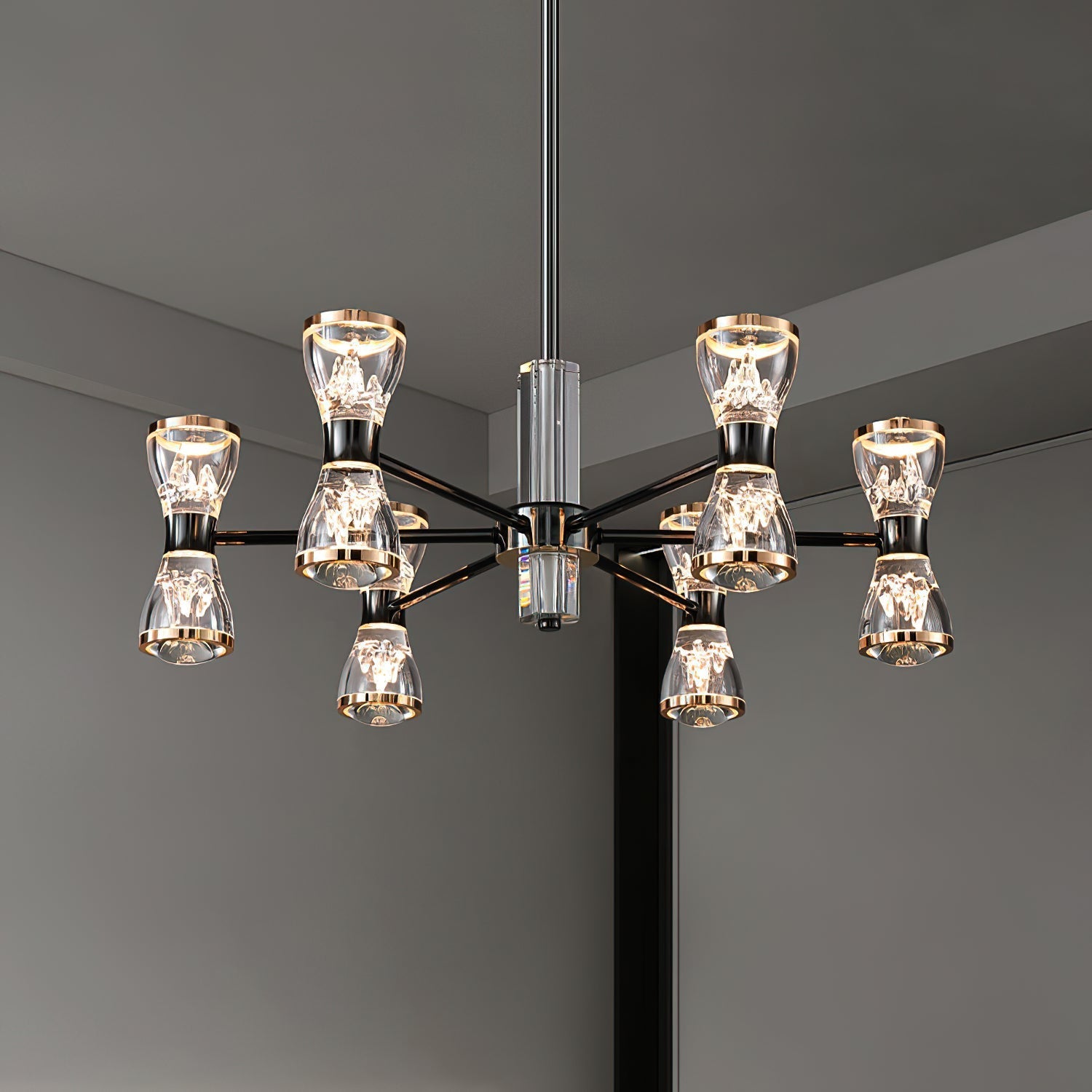 Orvelion Postmodern Luxury Honeycomb LED Acrylic Metal Chandelier - Lamp Copper