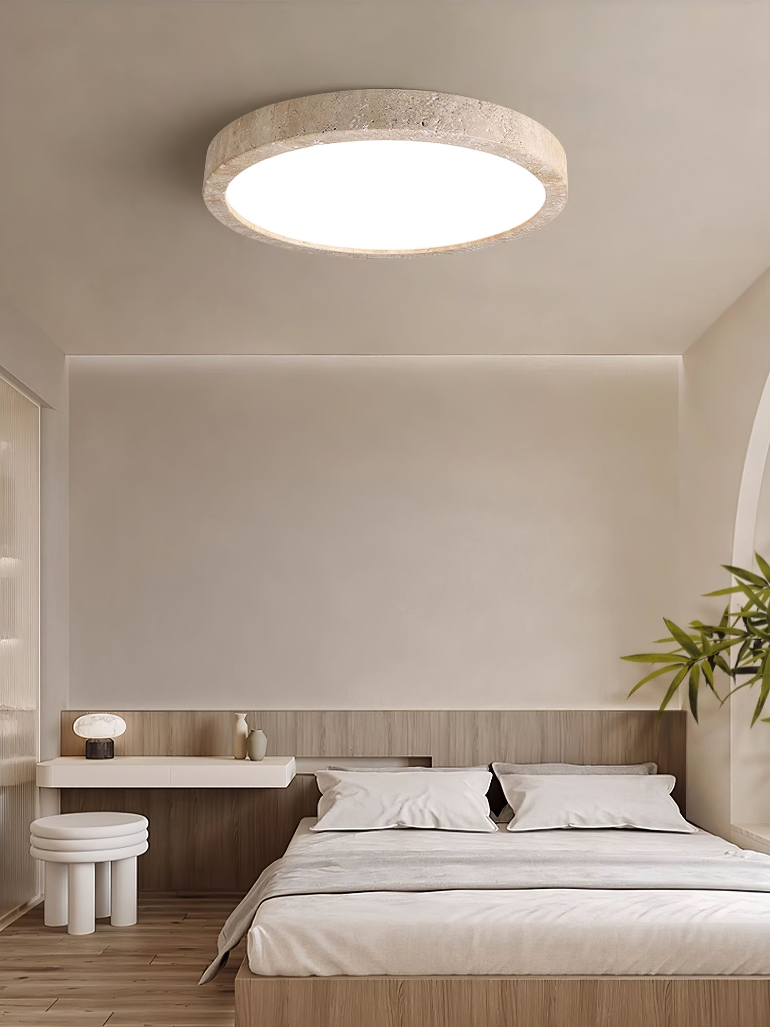 Artalor Minimalist Travertine Ceiling Light - Lamp Copper