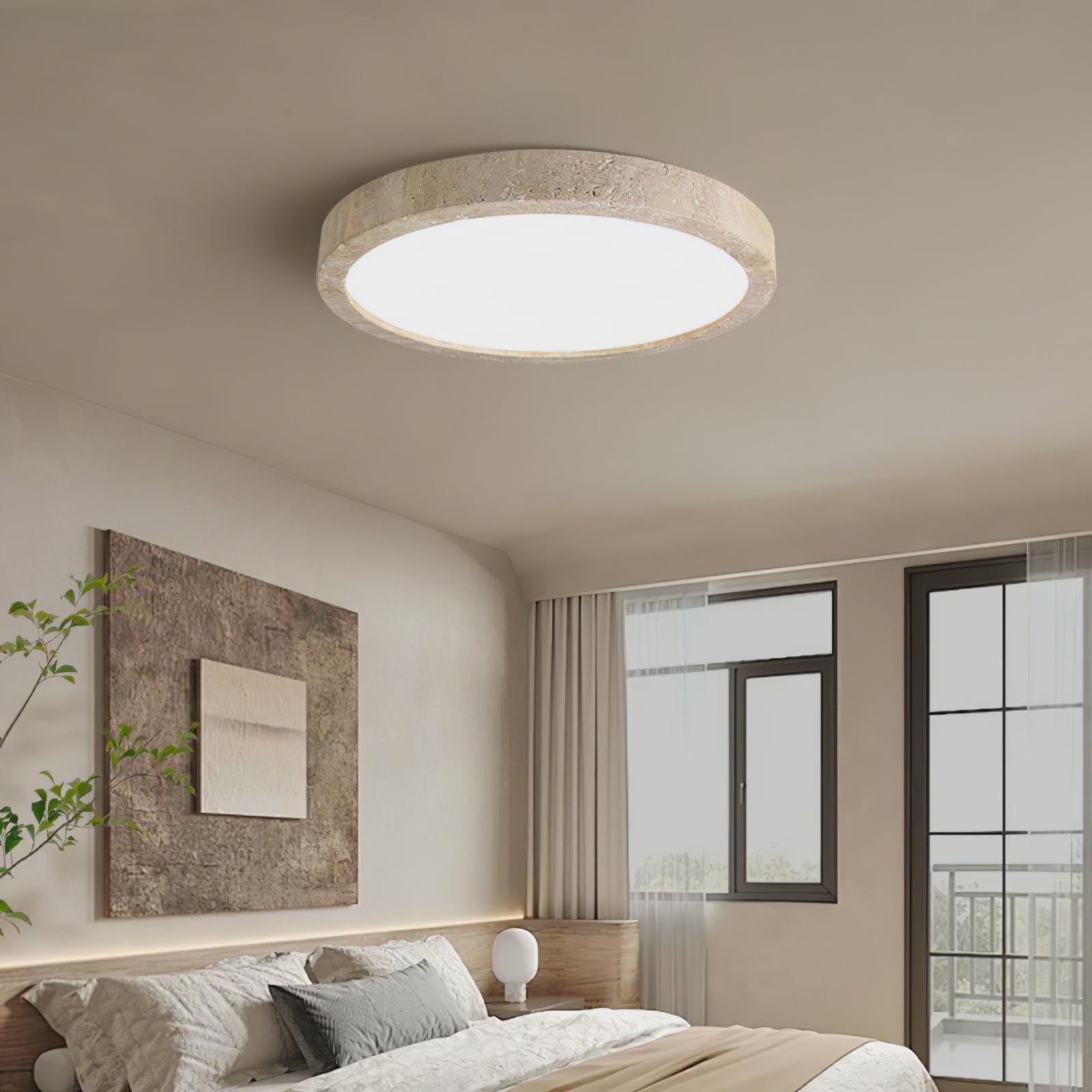 Artalor Minimalist Travertine Ceiling Light - Lamp Copper