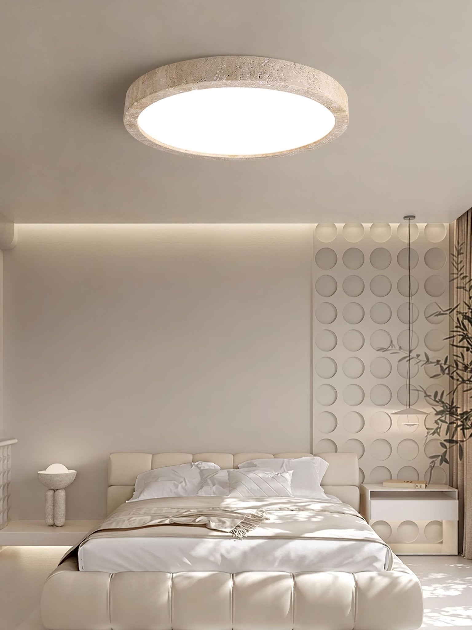 Artalor Minimalist Travertine Ceiling Light - Lamp Copper