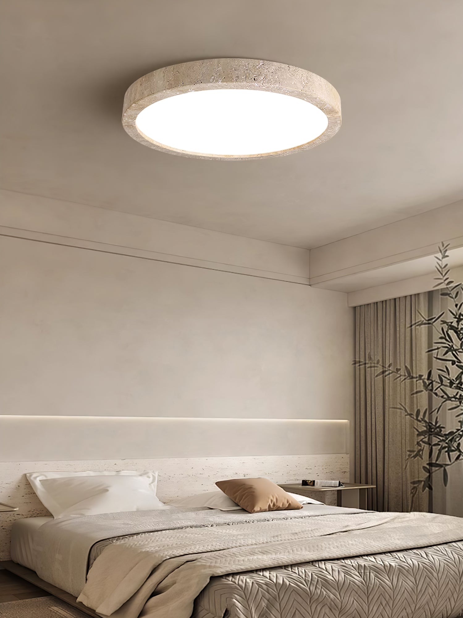 Artalor Minimalist Travertine Ceiling Light - Lamp Copper