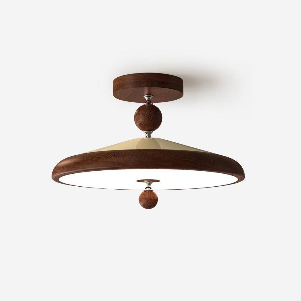 Belano Wooden Frame Round Ceiling Light - Lamp Copper