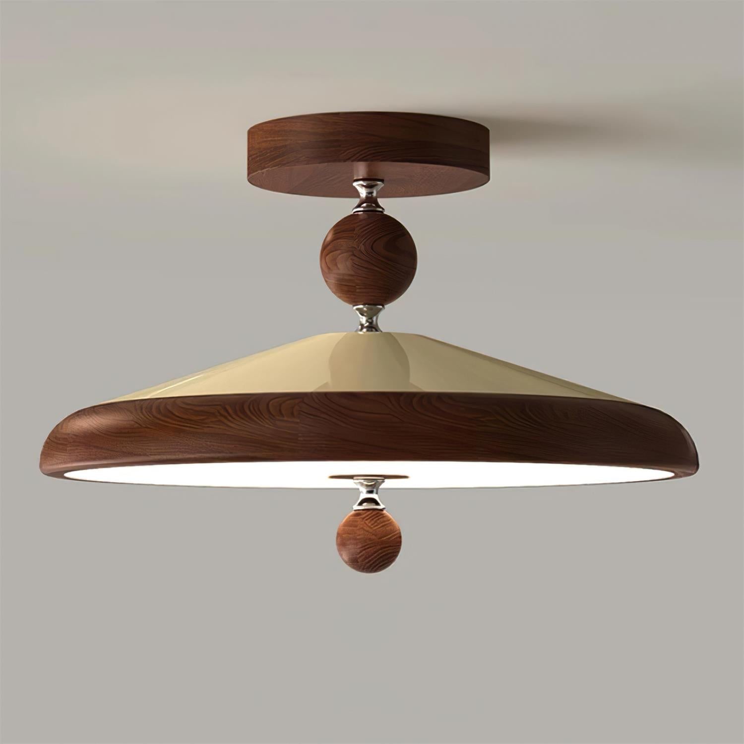 Belano Wooden Frame Round Ceiling Light - Lamp Copper