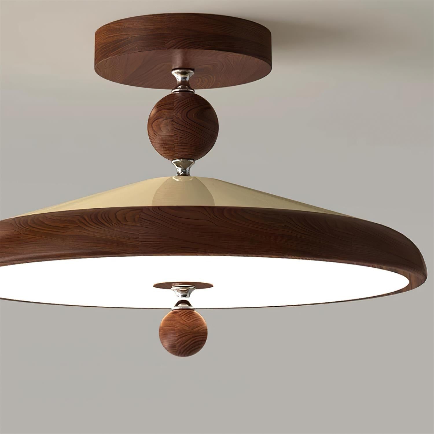 Belano Wooden Frame Round Ceiling Light - Lamp Copper