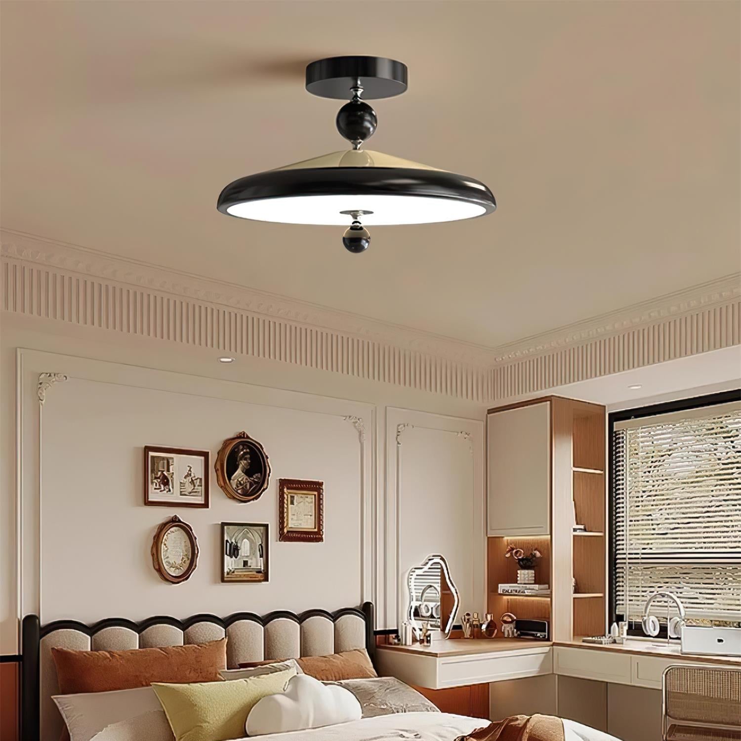 Belano Wooden Frame Round Ceiling Light - Lamp Copper