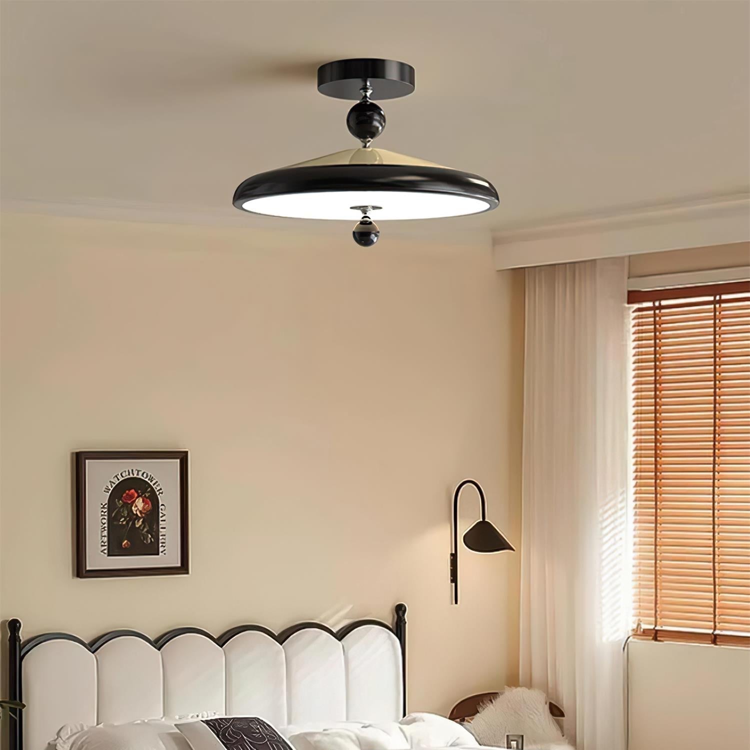 Belano Wooden Frame Round Ceiling Light - Lamp Copper
