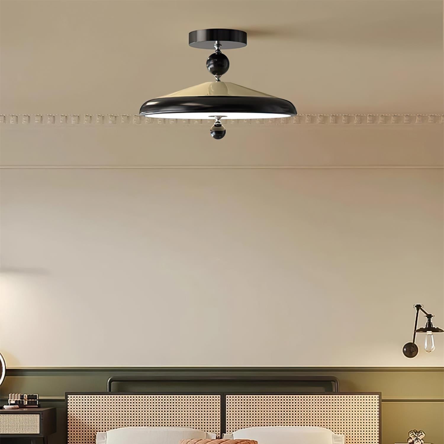 Belano Wooden Frame Round Ceiling Light - Lamp Copper