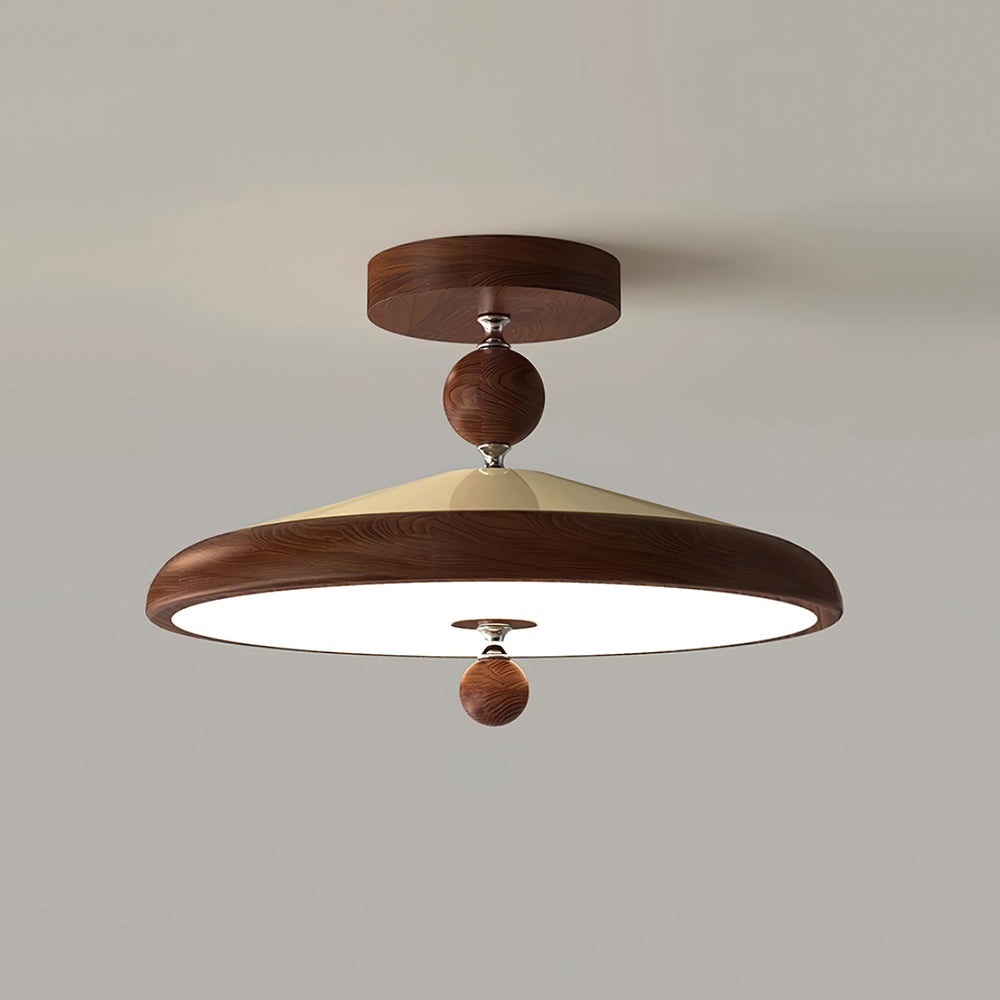 Belano Wooden Frame Round Ceiling Light - Lamp Copper