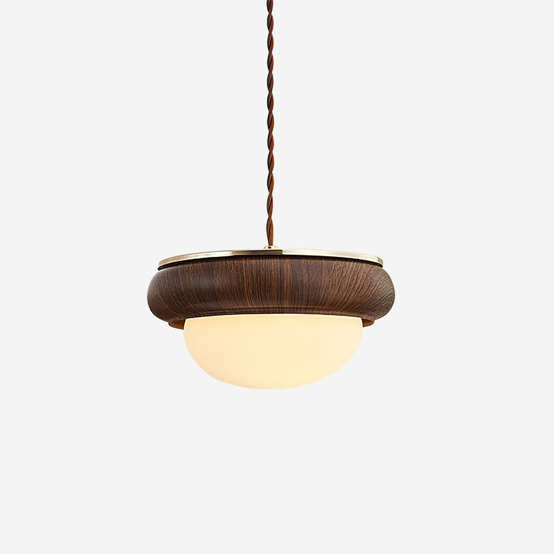 Quillon Wood Ring Pendant Lamp - Lamp Copper