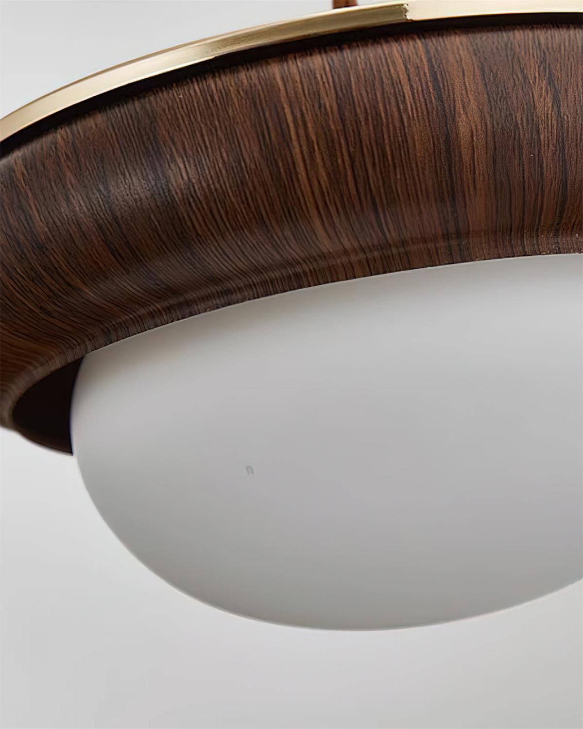 Quillon Wood Ring Pendant Lamp - Lamp Copper