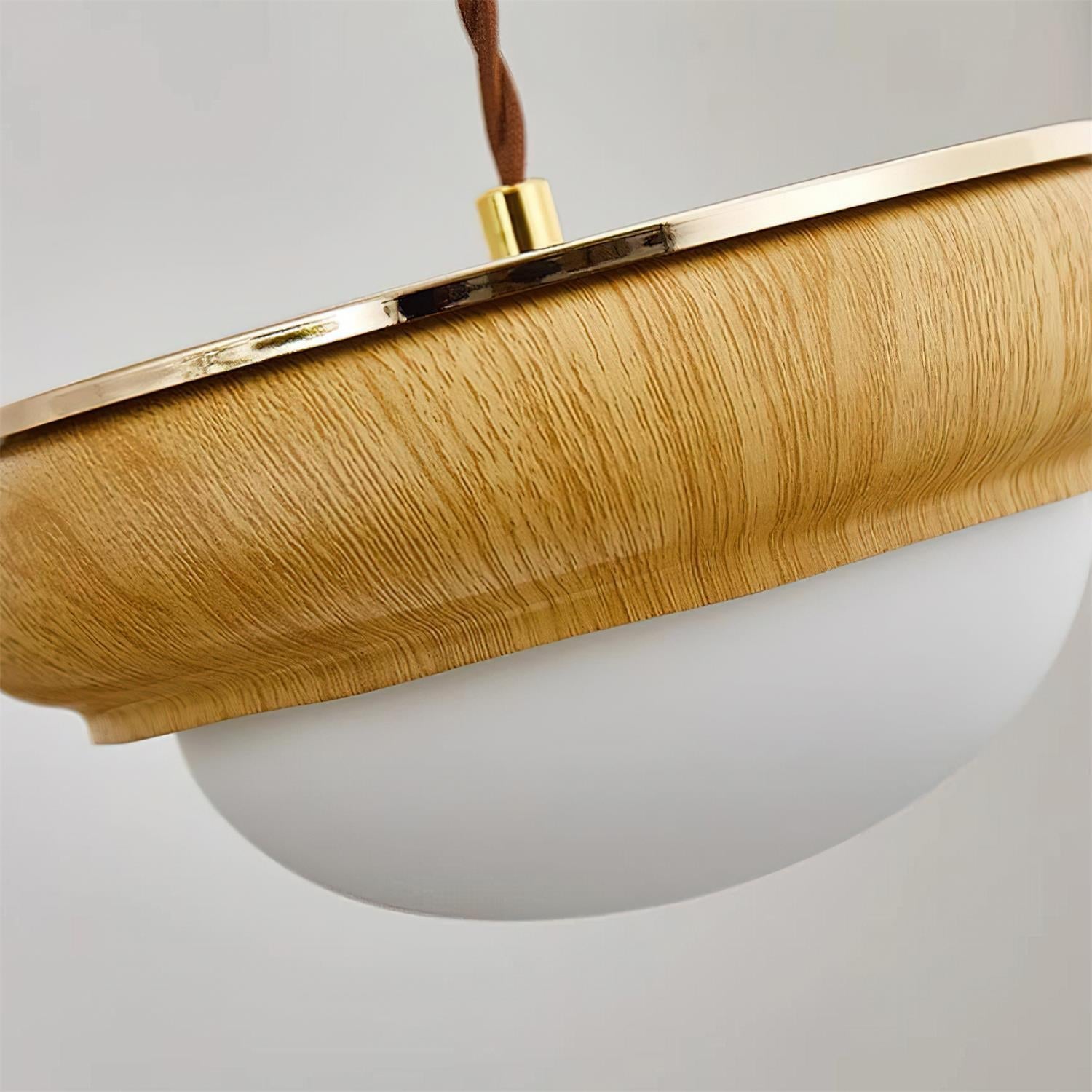 Quillon Wood Ring Pendant Lamp - Lamp Copper