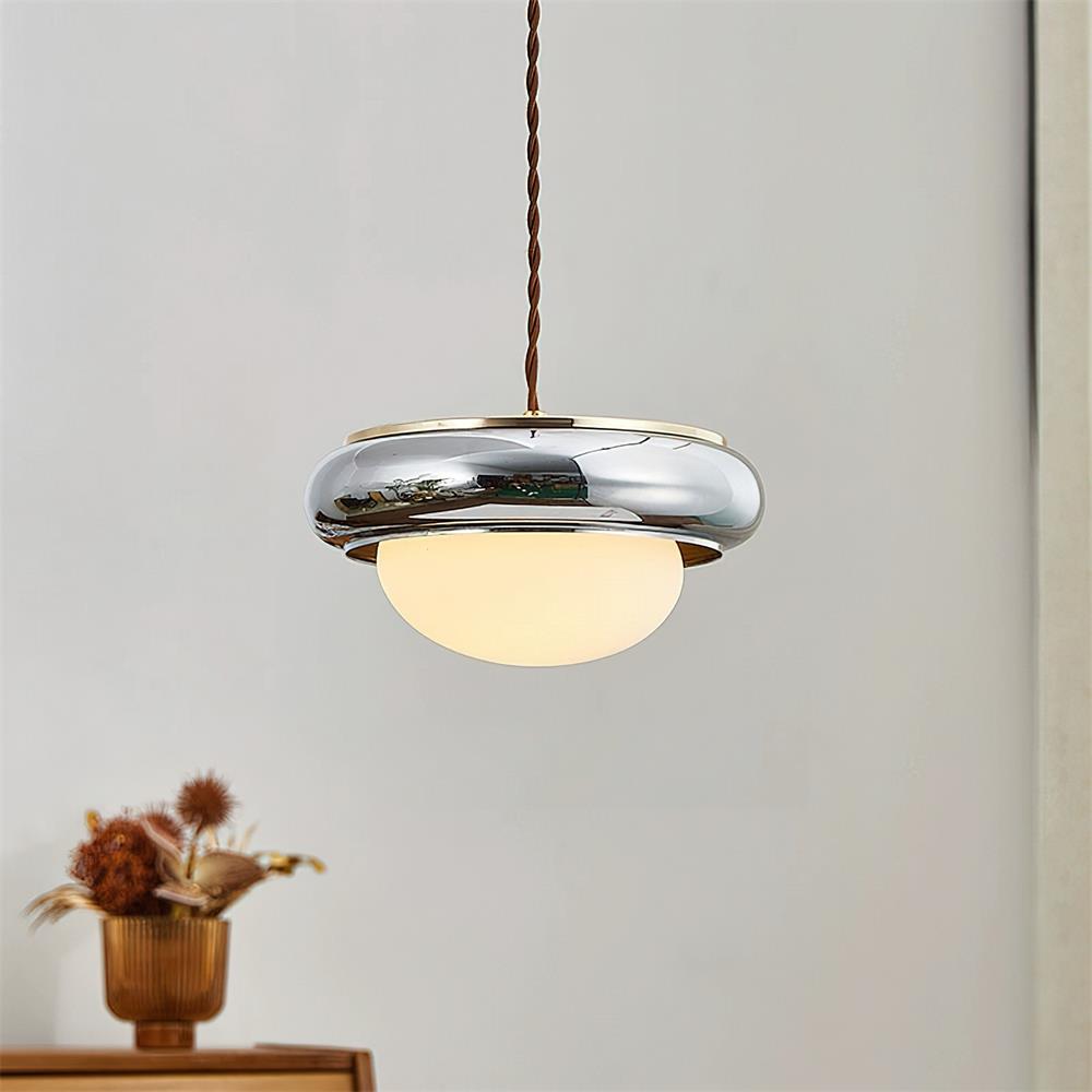 Quillon Wood Ring Pendant Lamp - Lamp Copper