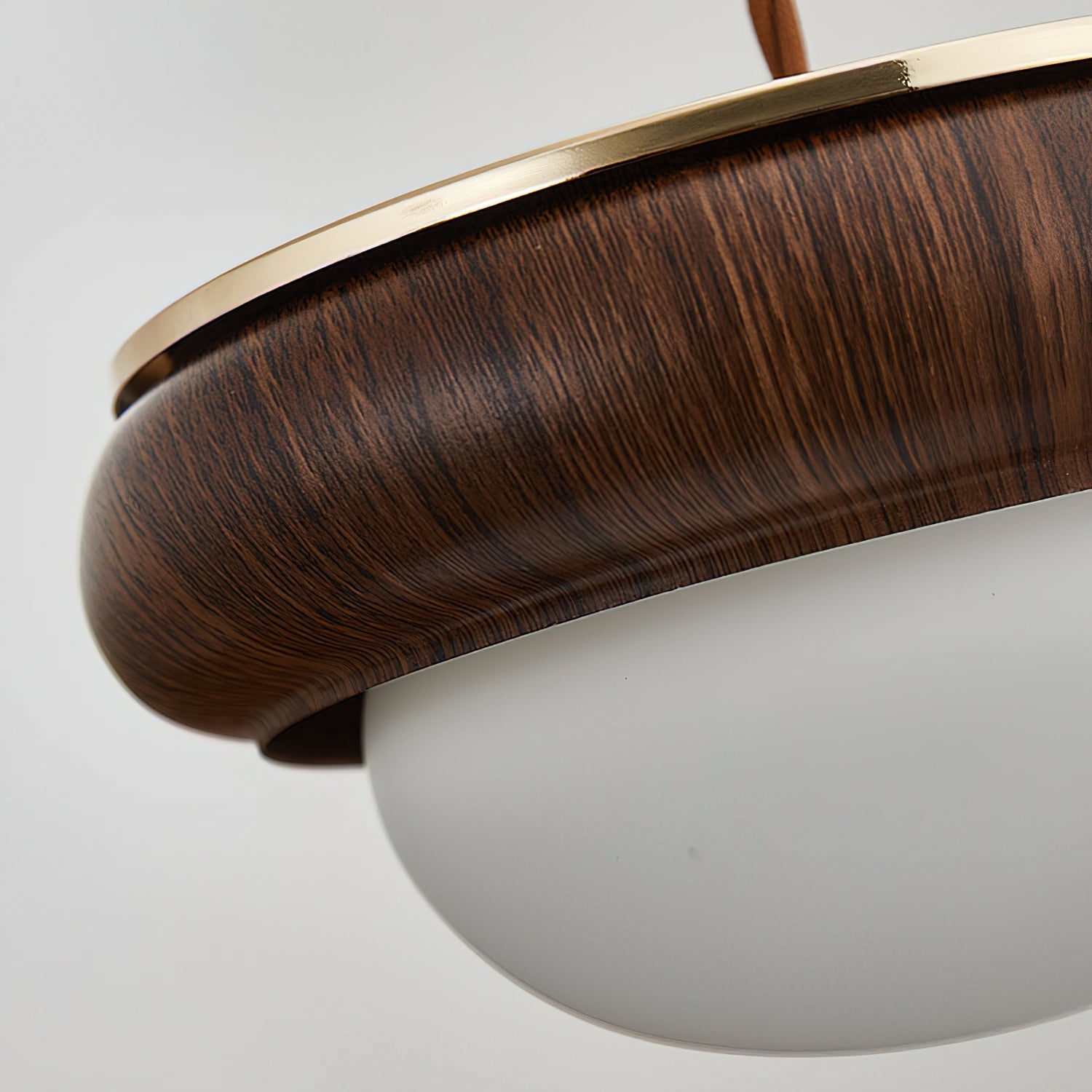 Quillon Wood Ring Pendant Lamp - Lamp Copper
