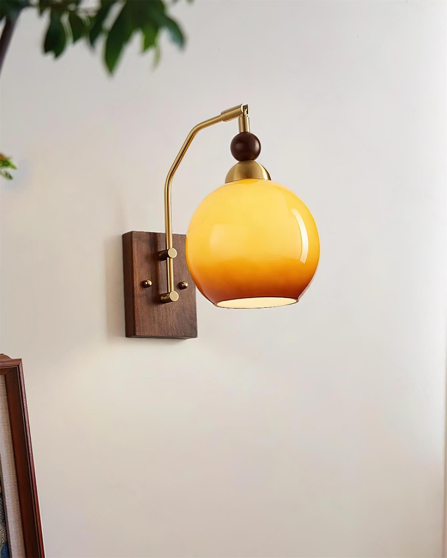 Jovene Amber Glass Wall Lamp - Lamp Copper