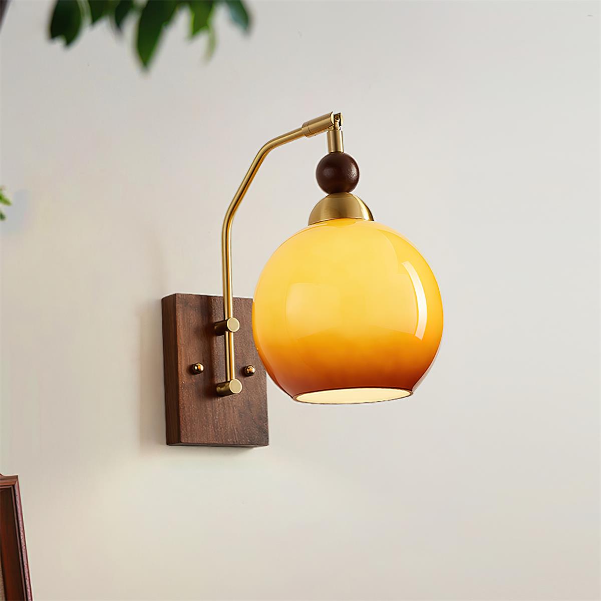 Jovene Amber Glass Wall Lamp - Lamp Copper