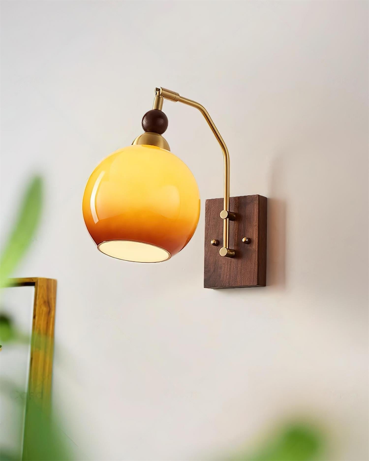 Jovene Amber Glass Wall Lamp - Lamp Copper