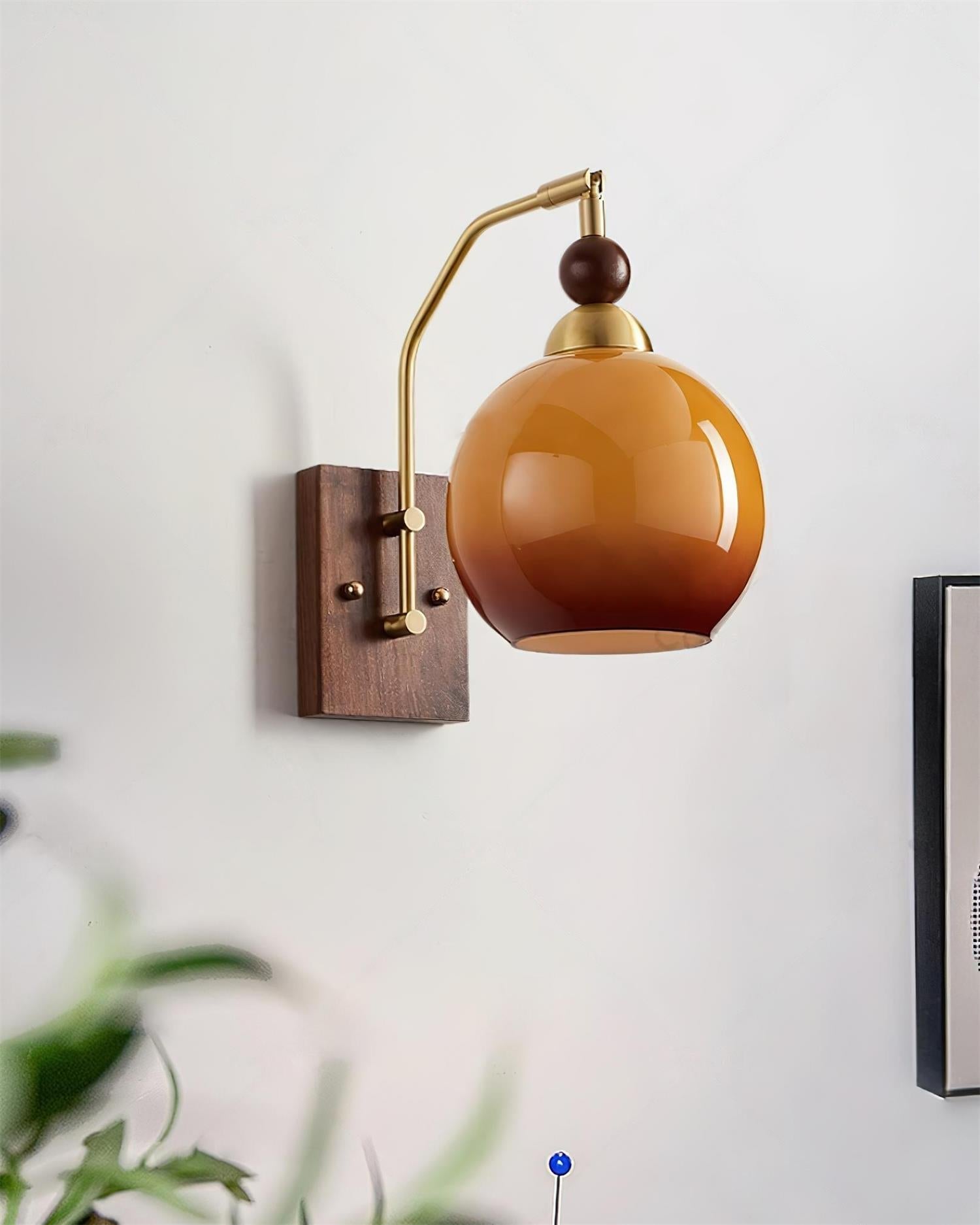 Jovene Amber Glass Wall Lamp - Lamp Copper